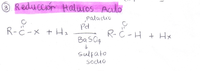 reduccion haluros de acilo